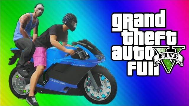 VanossGaming-GTA5线上模式欢乐挑战-反向驾驶:机车&喷射飞机